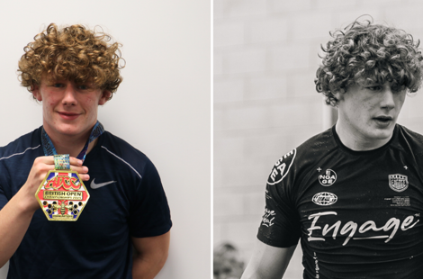 student winning martial arts competition