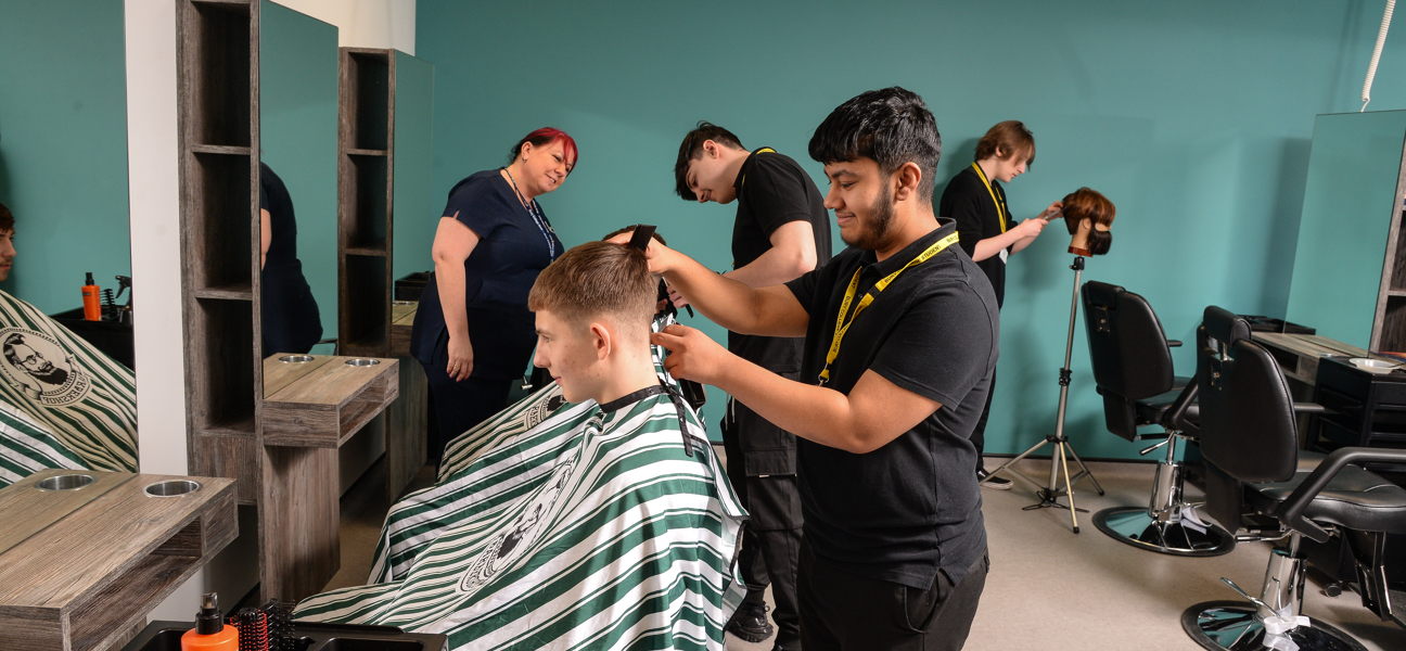 Barbering students