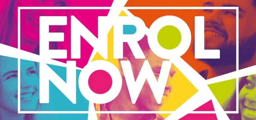 An Enrol Now banner