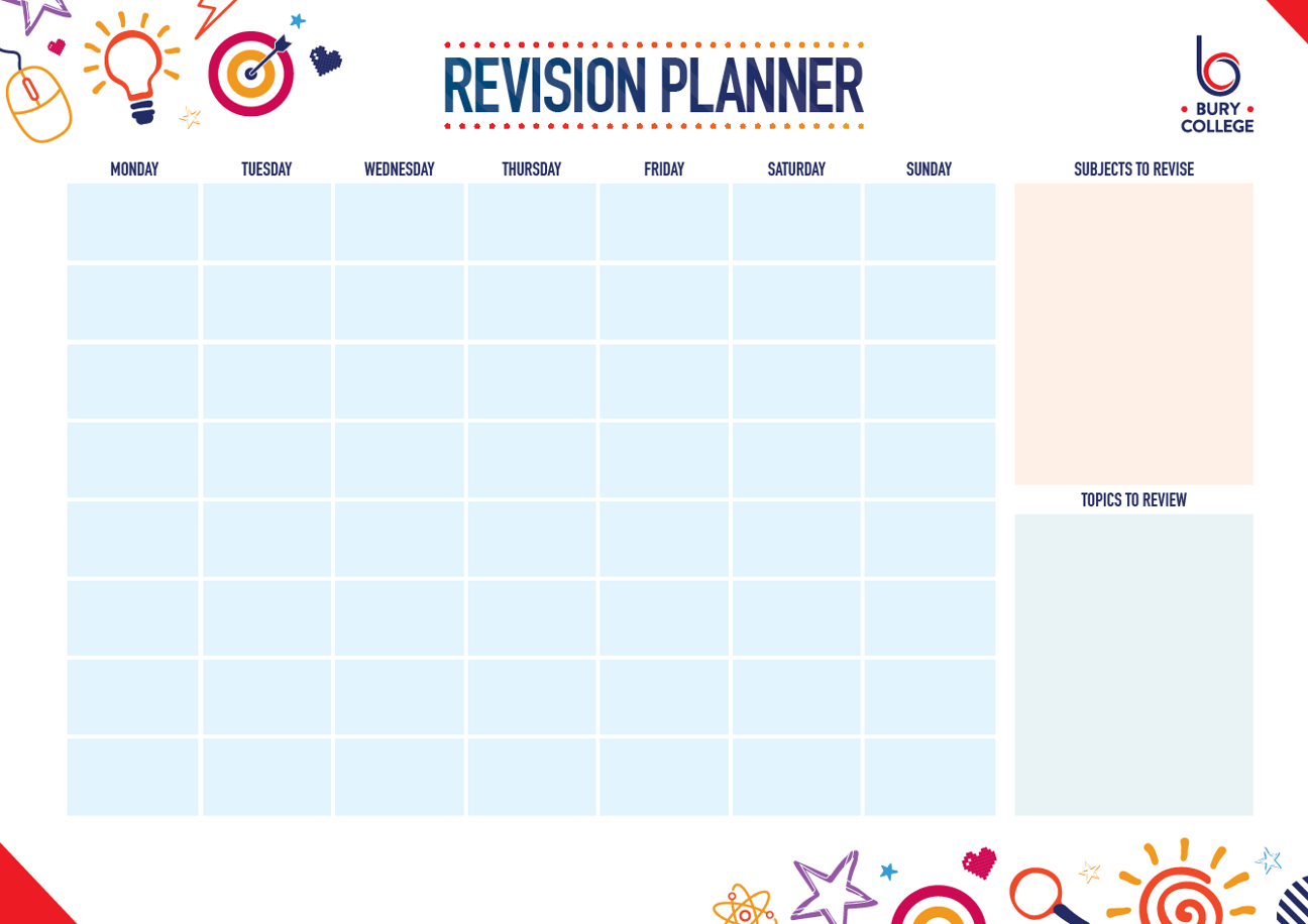 revision planner template