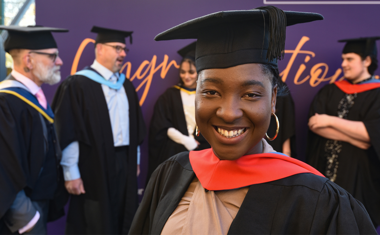 Bury College University student at graduation