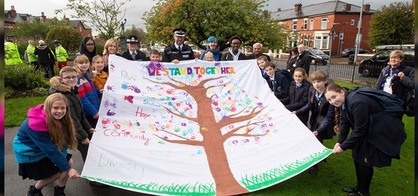 Bury College students at a tree planting ceremony
