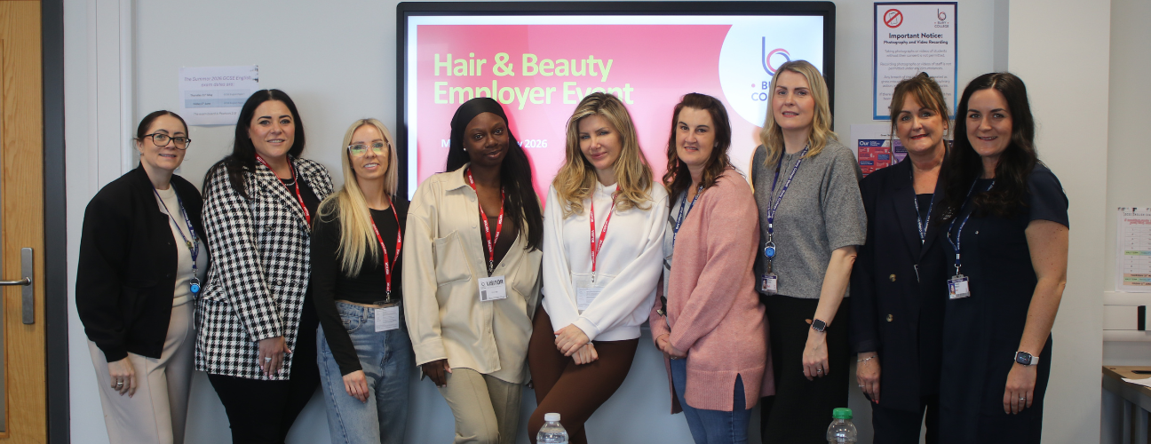 Employers at Bury College's hair and beauty employer event