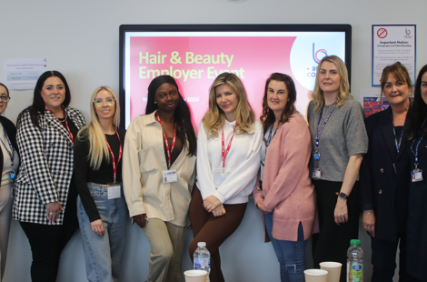 Employers at Bury College's hair and beauty employer event