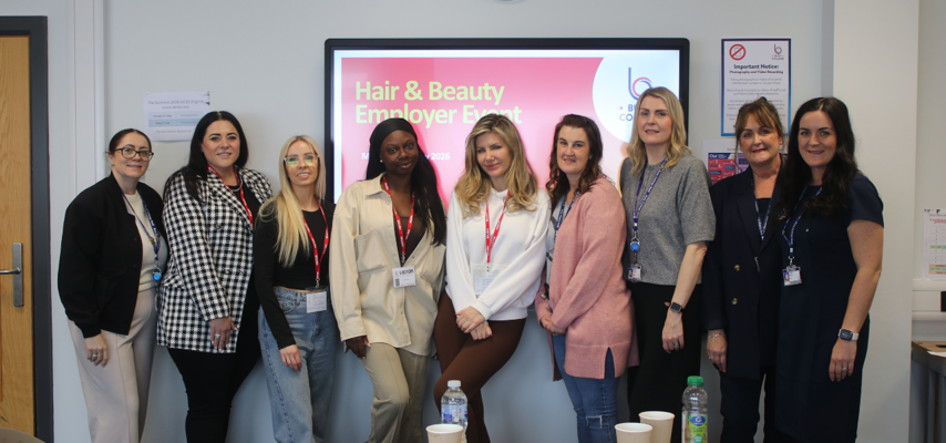 Employers at Bury College's hair and beauty employer event