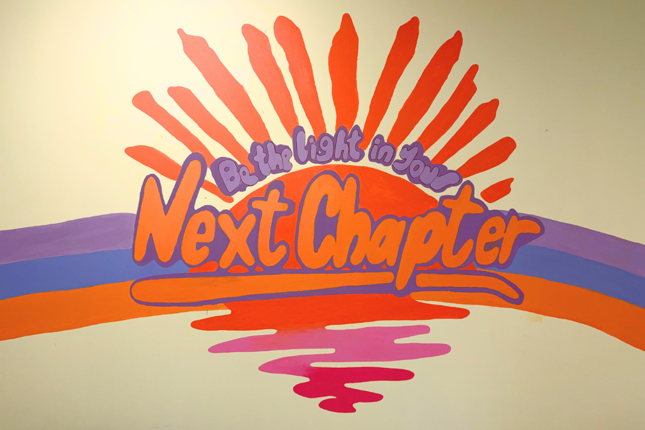 next chapter sun and rainbow mural