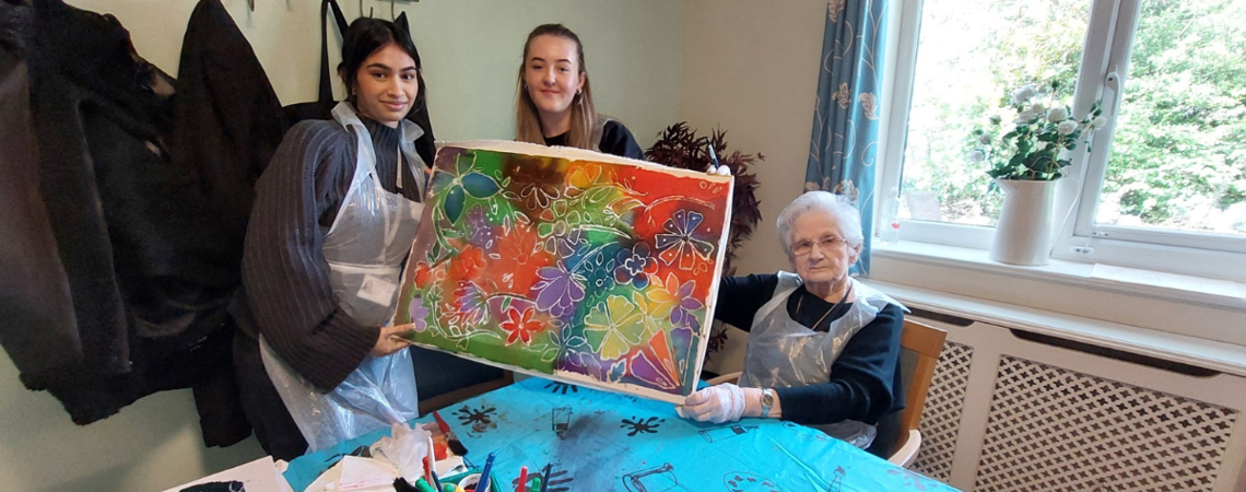 Art students at Rose Court