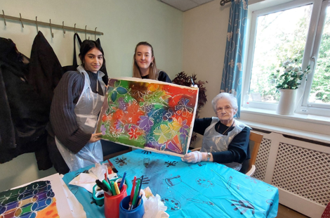 Art students at Rose Court