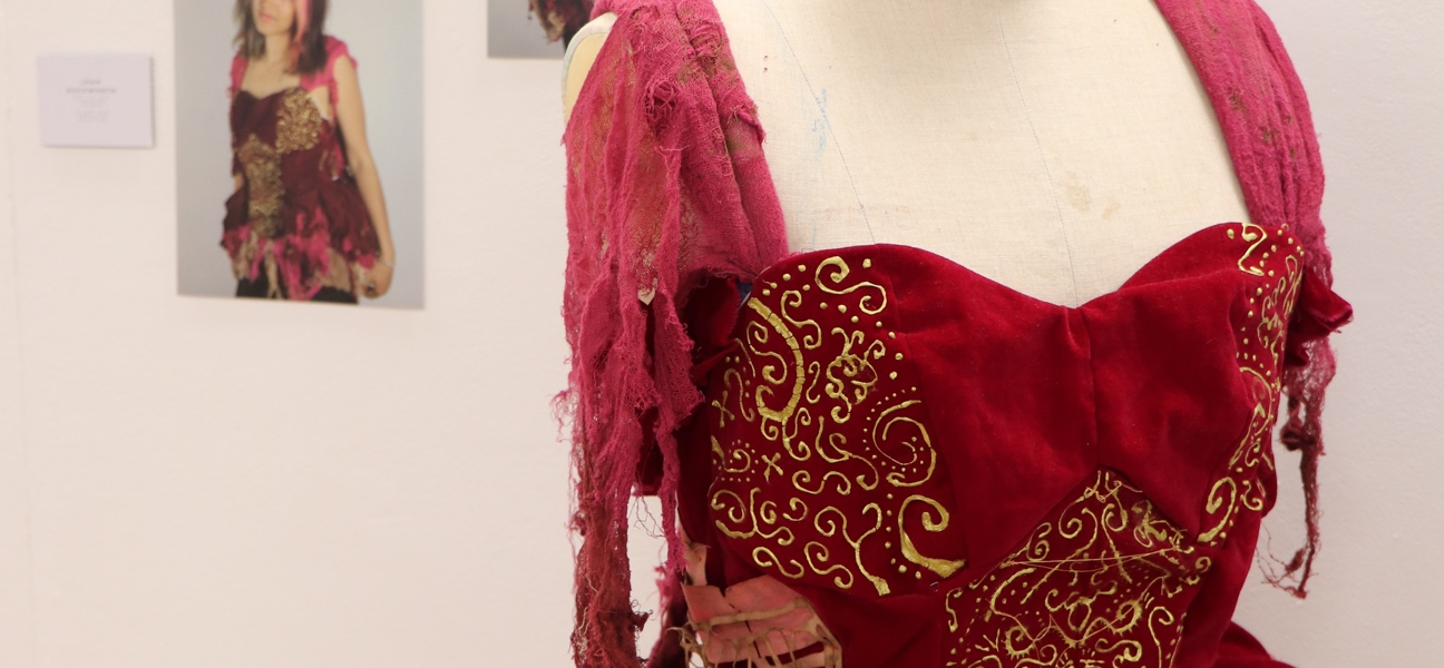 Red dress designed by Bury College student