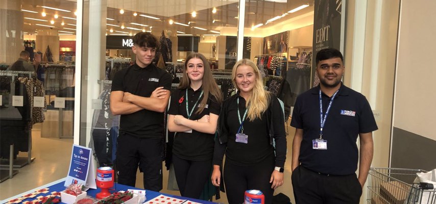 Public Services students selling poppies