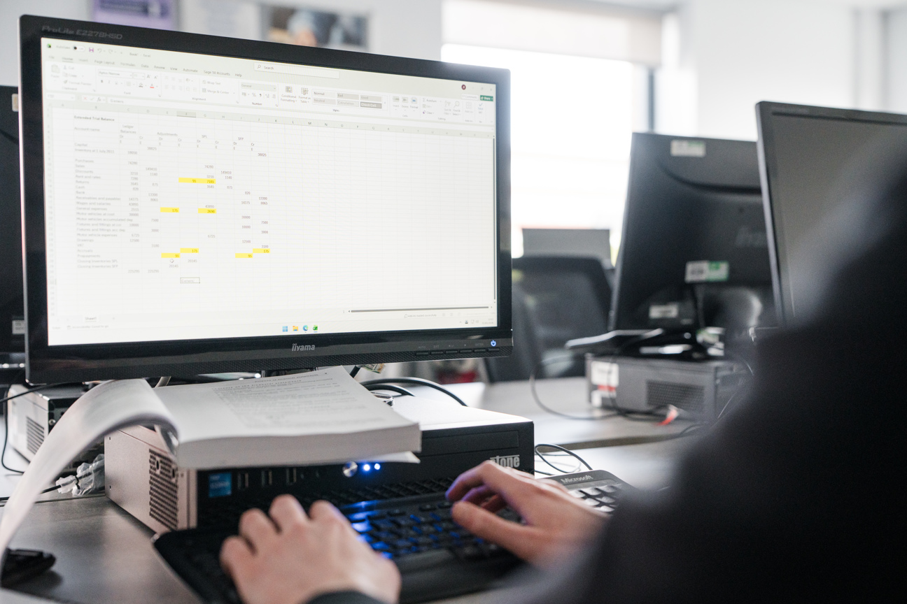 someone working at a computer