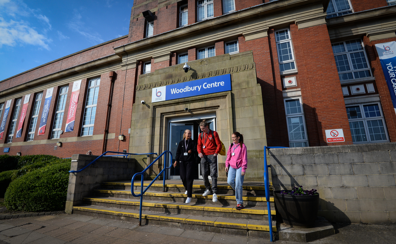 Bury College students at Woodbury Centre