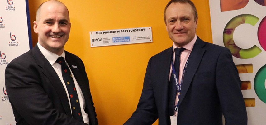 Principal Charlie Deane with Jake Berry, Cabinet Minister for the Northern Powerhouse and Local Growth