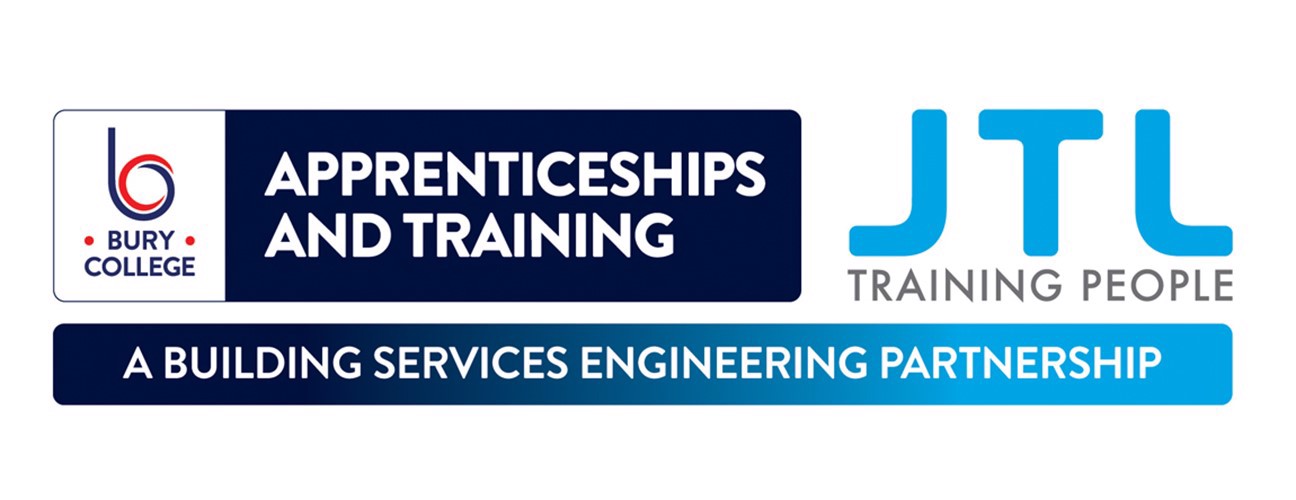 Banner showing the Bury College Apprenticeships and JTL engineering partnership