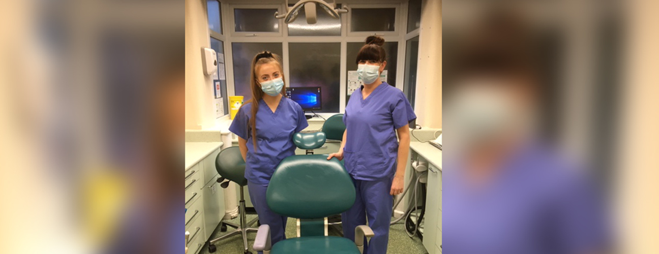 Two Bury College Apprentice Dental Nurses in a dental surgery