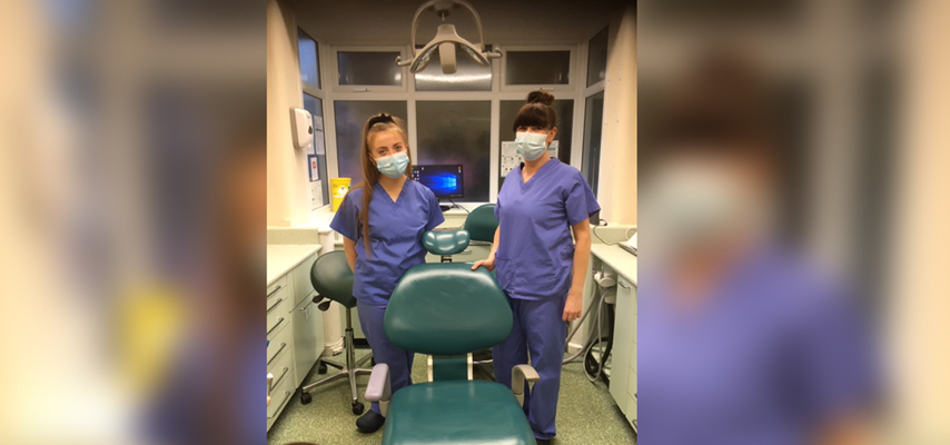 Two Bury College Apprentice Dental Nurses in a dental surgery