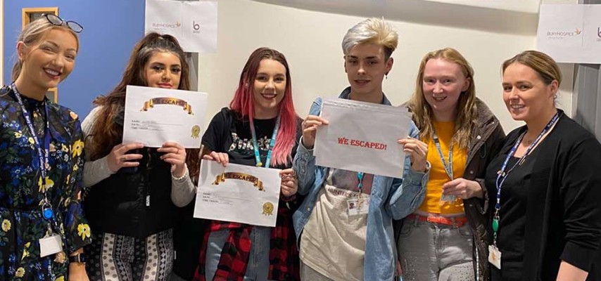 Crime scene escape room team