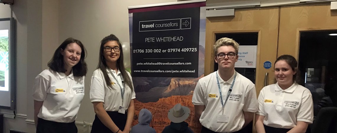Travel and Tourism students promoting Travel Club