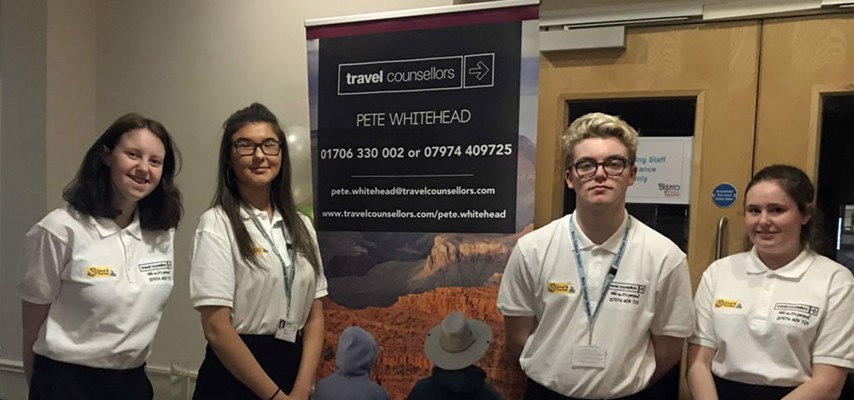 Travel and Tourism students promoting Travel Club