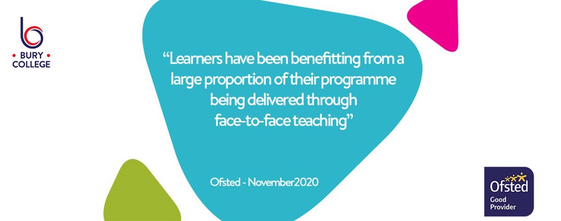 A message from Ofsted explaining how face-to-face teaching has been benefitting learners