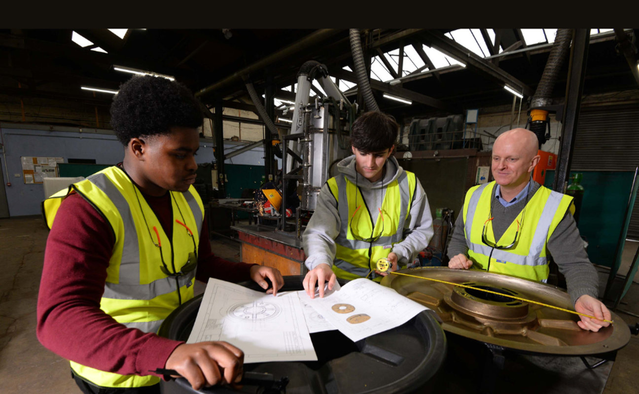 Students on placement at engineering form