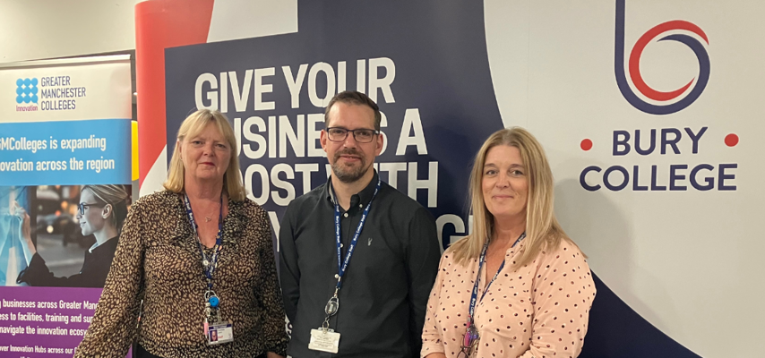 Bury College staff working at the Bury Means Business event