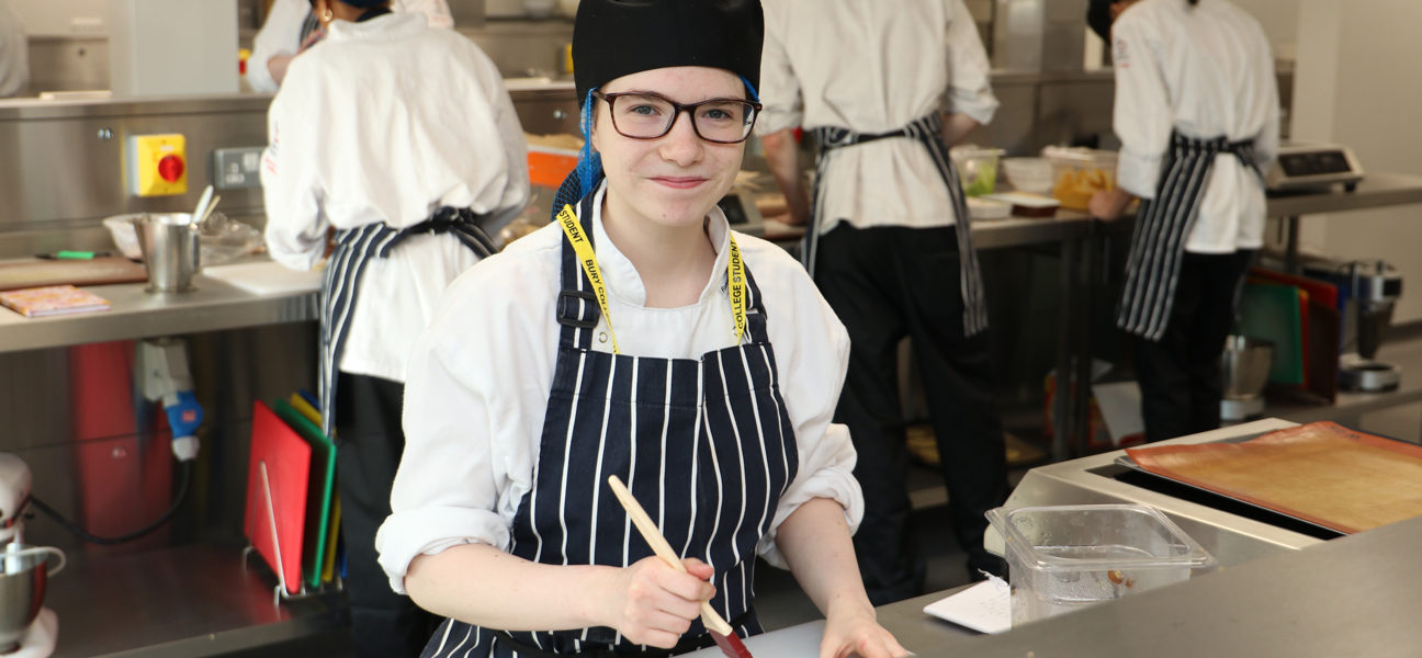 Catering student in practical session