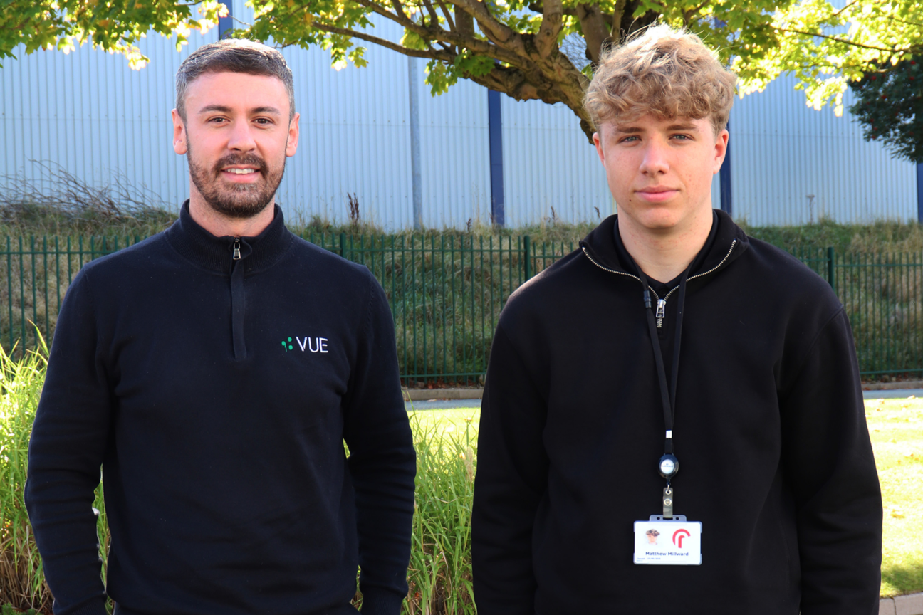 Matthew Millward stood with Luke Smith outside