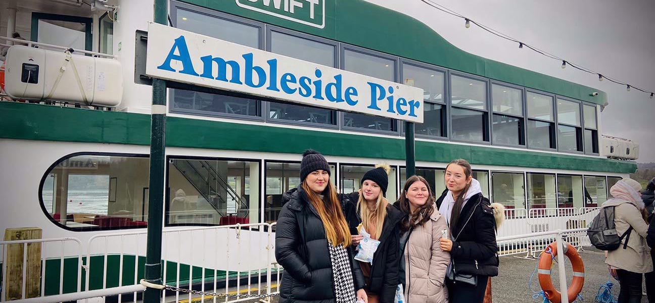 Students at Ambleside Pier