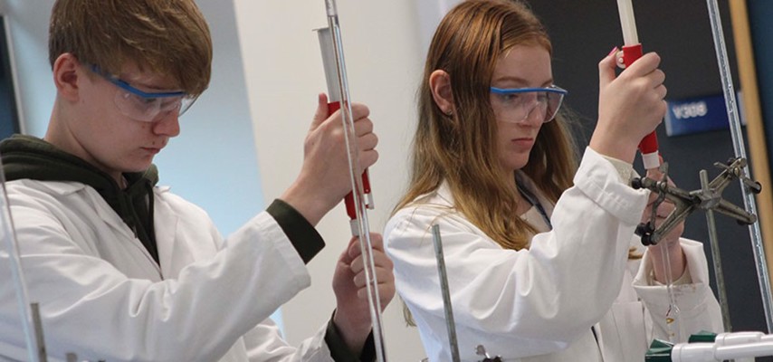 Science students in a laboratory