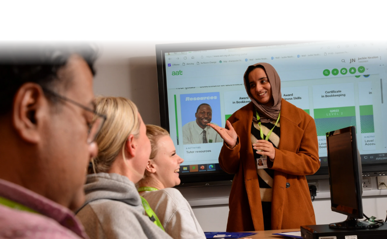 Adult learner taking part in a lesson