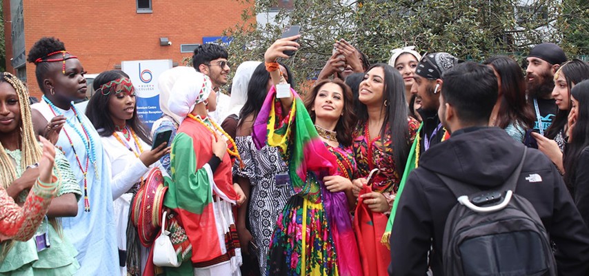 A group of students celebrating World Culture Day