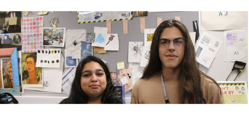 Jack and Amber Art students