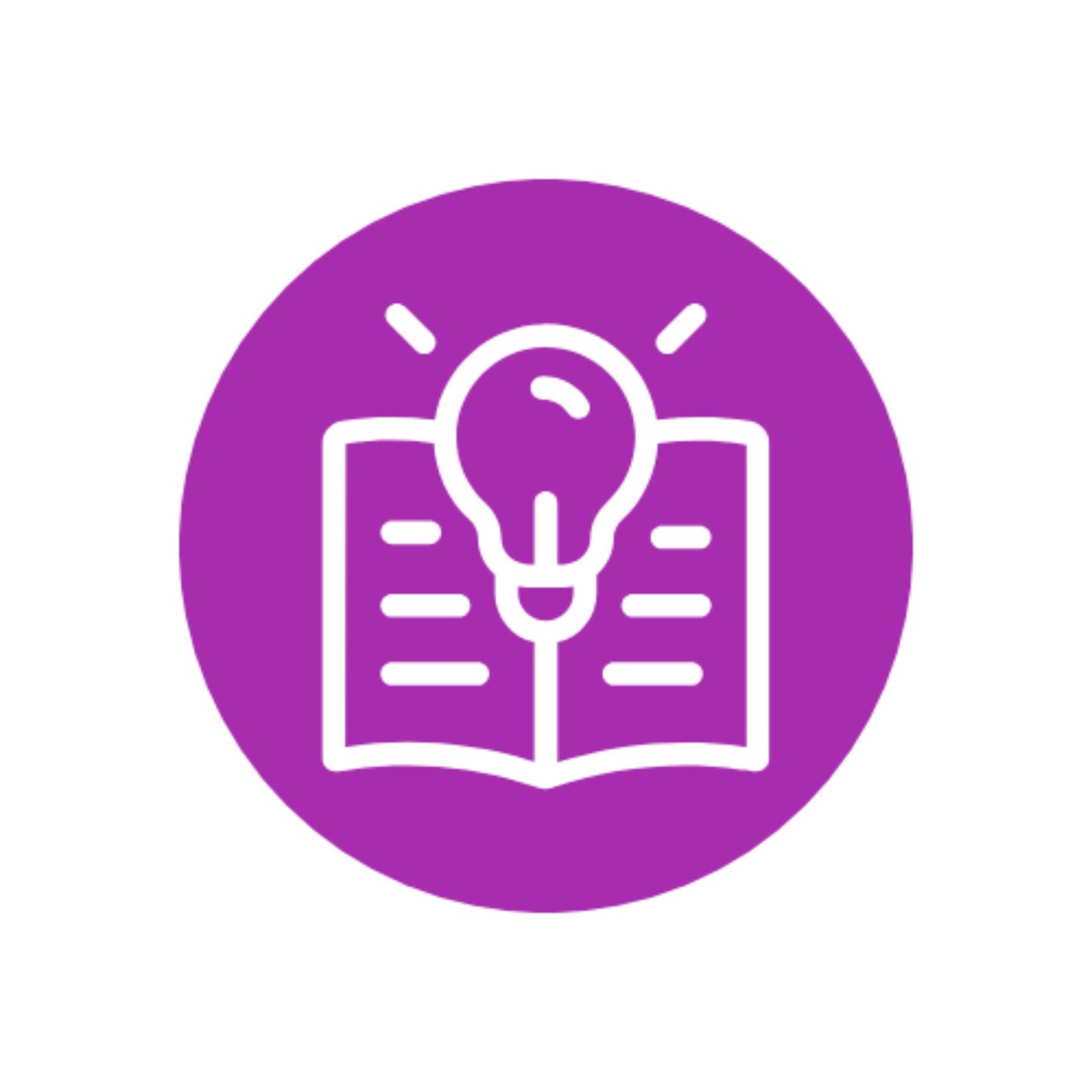 literacy icon with book and light bulb