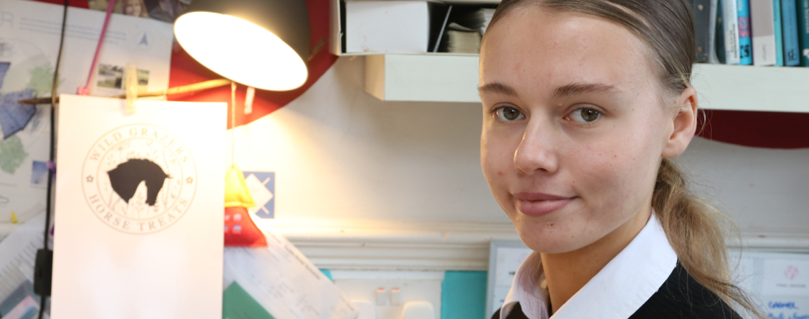 student sat at computer