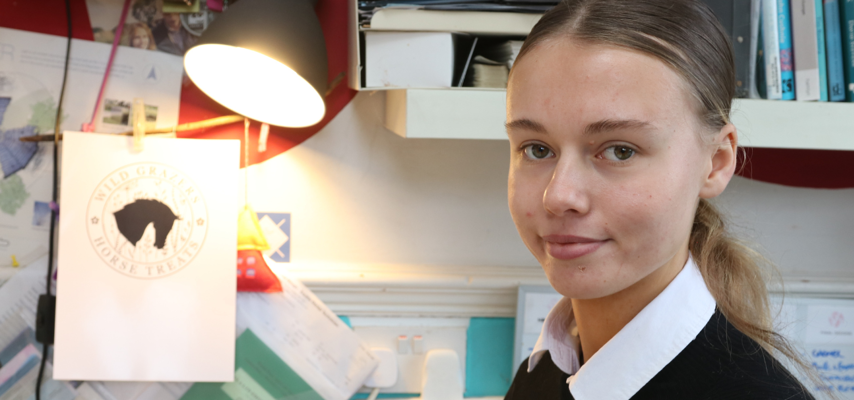 student sat at computer