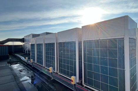 ashp devices on roof of health and digital centre
