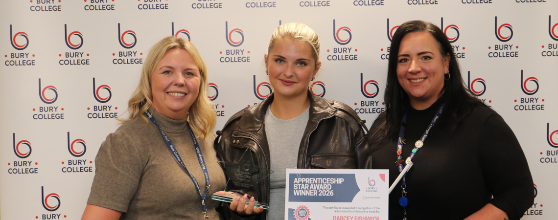 Staff and Apprentices at the Bury College Apprenticeship Star Award Ceremony