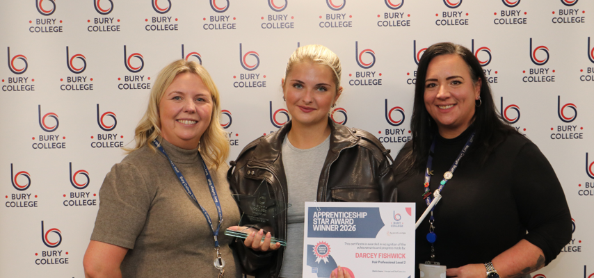 Staff and Apprentices at the Bury College Apprenticeship Star Award Ceremony