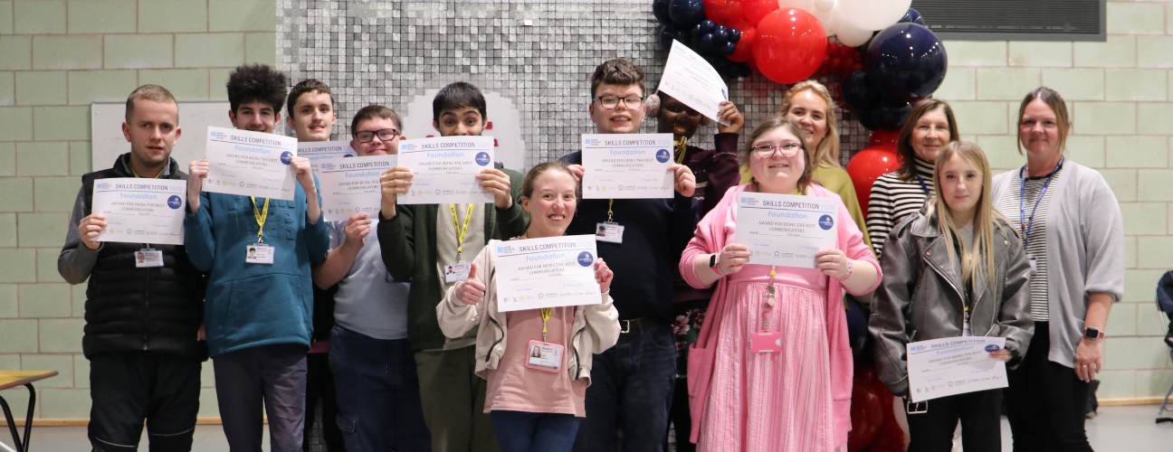 a group of foundation leaners holding certificates