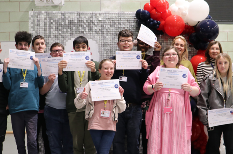 a group of foundation leaners holding certificates