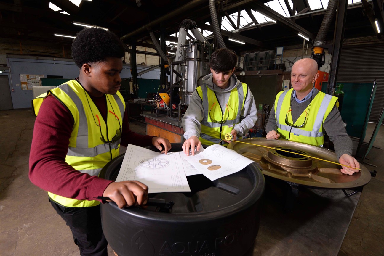 Students on placement at local engineering company