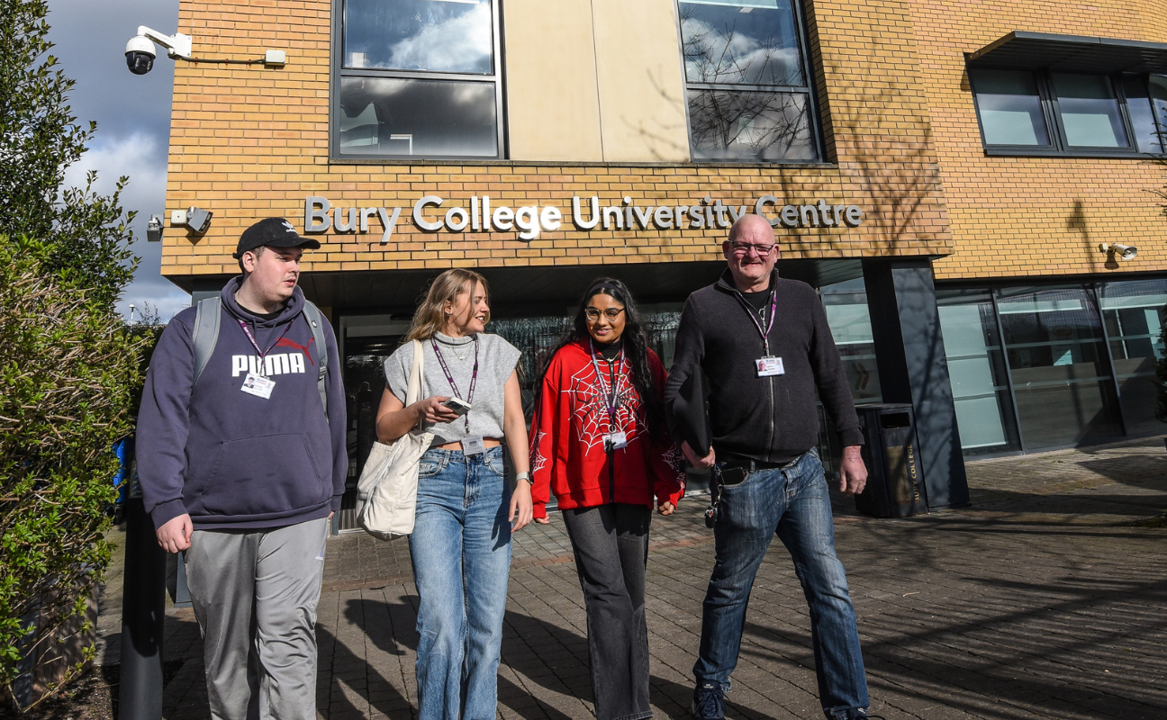 Students walking outside the university centre