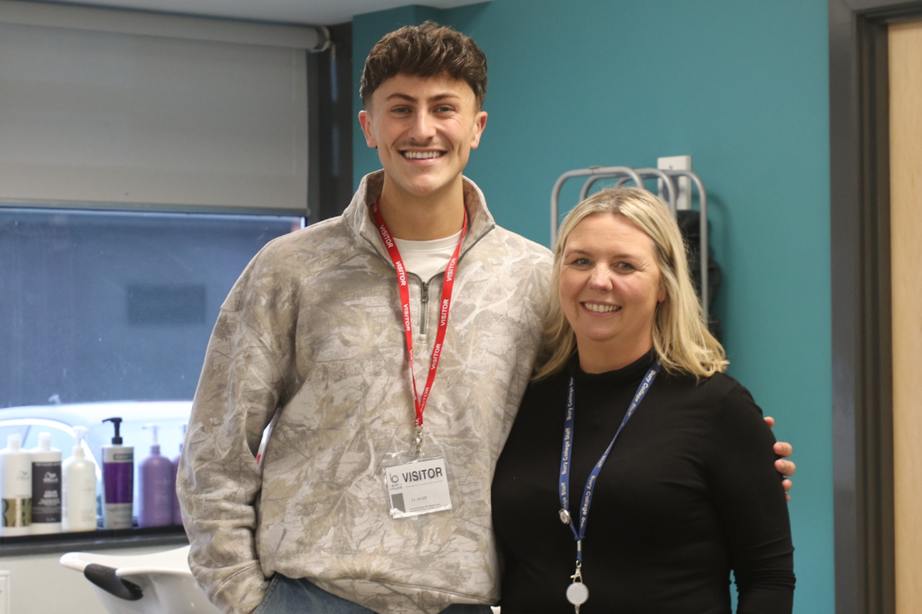 Former Bury College Apprentice, Billy, and his tutor