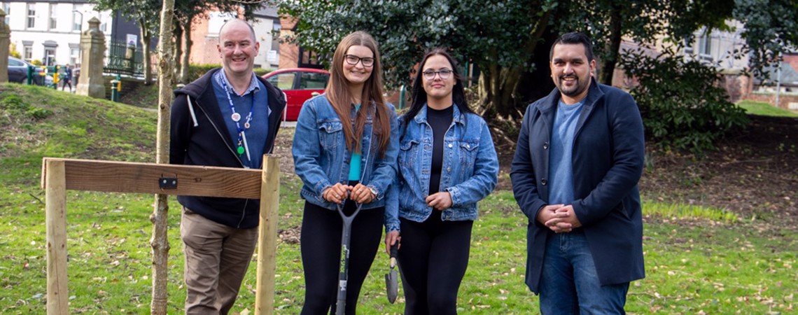 Students at the Jubilee tree planting