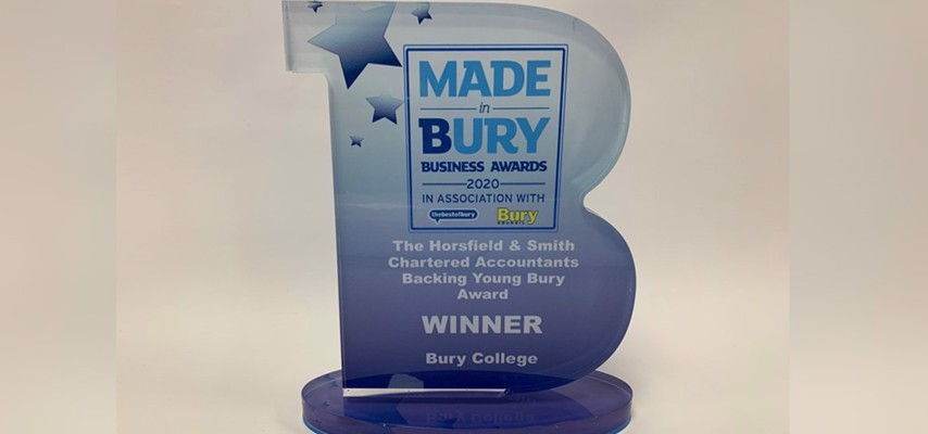 The Made in Bury "Backing Young Bury" Award, won by Bury College