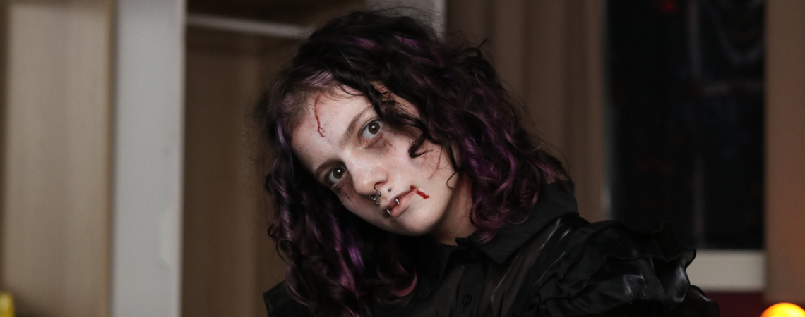 student dressed as a vampire