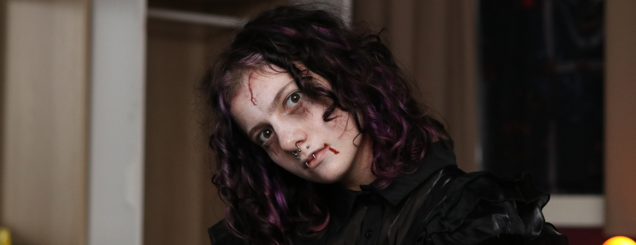 student dressed as a vampire