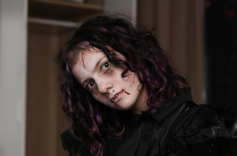 student dressed as a vampire