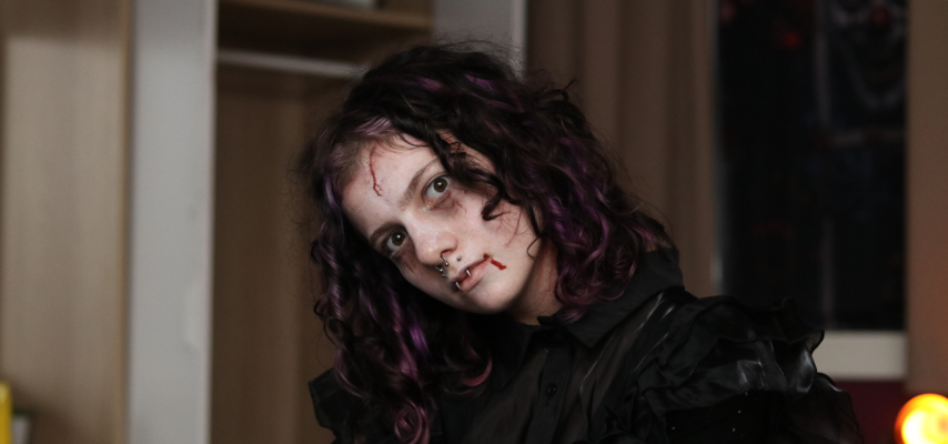 student dressed as a vampire